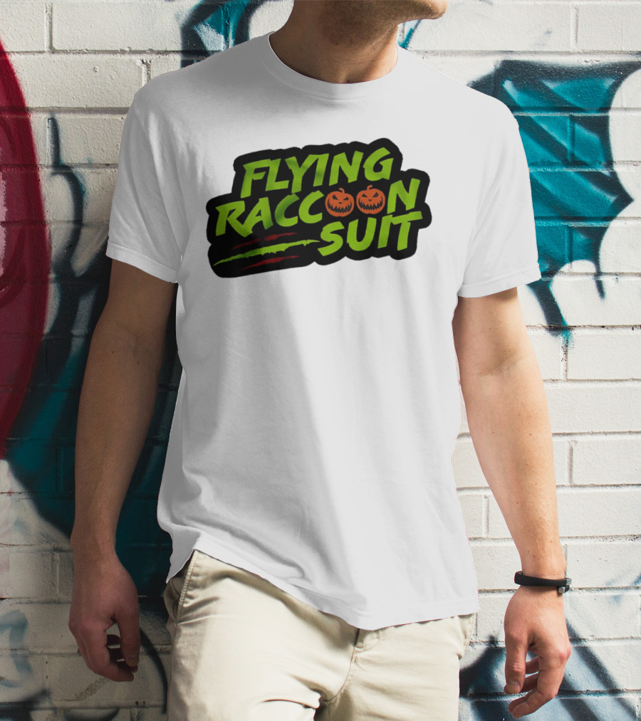 Flying Raccoon Suit This Is Skaloween Jack-O'-Lantern Claw Marks T-Shirt