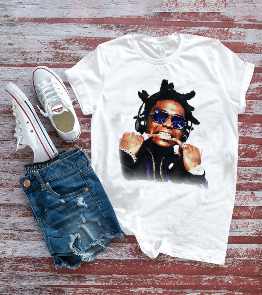 Kodak Black Rapper With Blue Sunglasses Grills And Jewelry T-Shirt