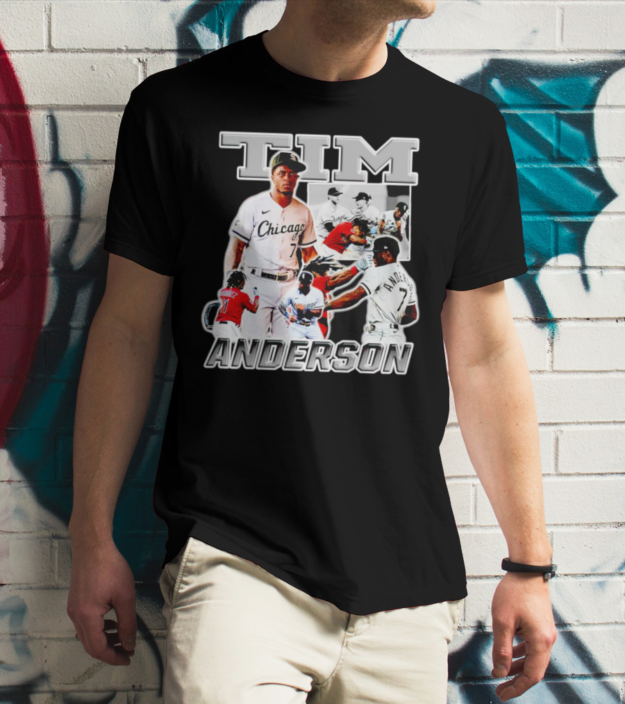 Tim Anderson Chicago White Sox Baseball Collage T-Shirt