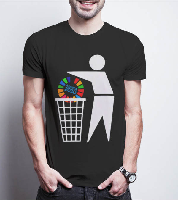 Bin Agenda 2030 Global Goals Symbol In Trash T-Shirt