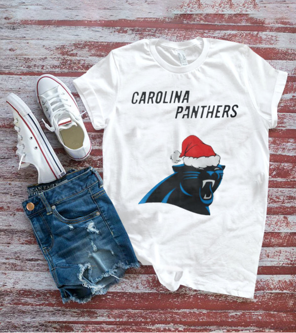 Carolina Panthers Christmas Santa Hat T-Shirt