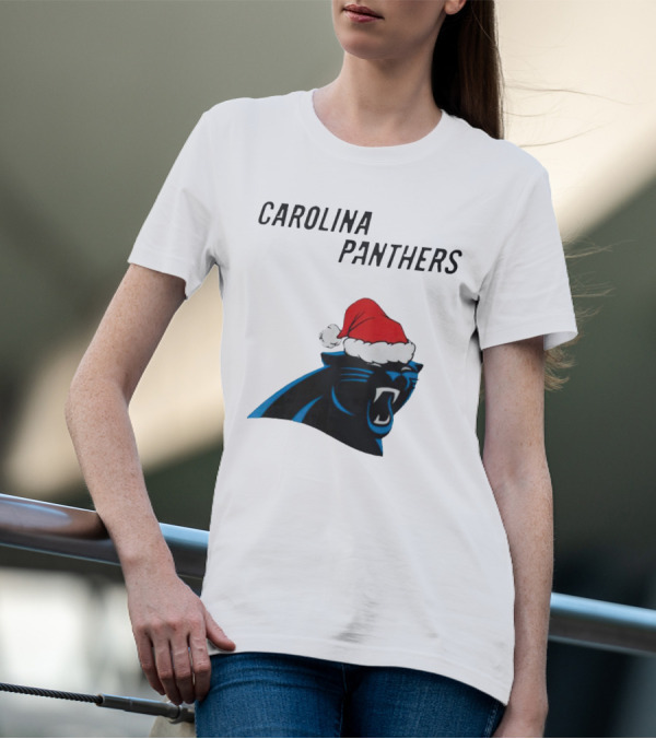 Carolina Panthers Christmas Santa Hat T-Shirt