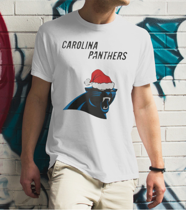Carolina Panthers Christmas Santa Hat T-Shirt