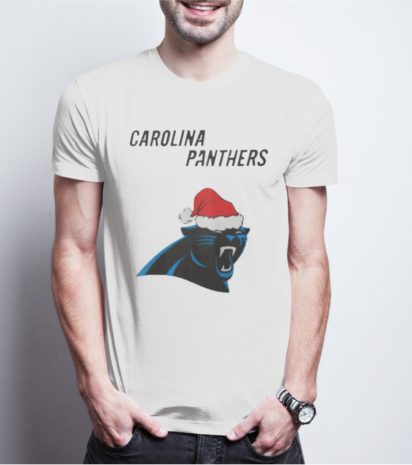 Carolina Panthers Christmas Santa Hat T-Shirt