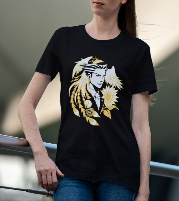 Fangamer Barbed Headed Attorney Phoenix Wright Sunflowers Wings T-Shirt