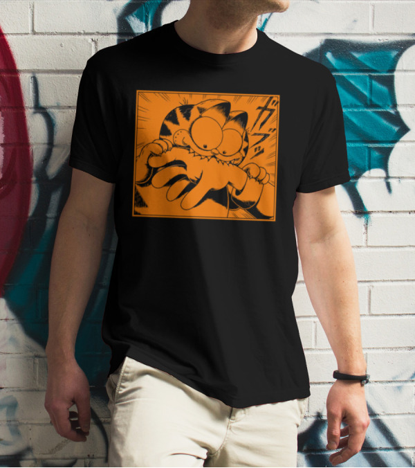 Garfield Manga Style Bite Hand Comic Panel T-Shirt