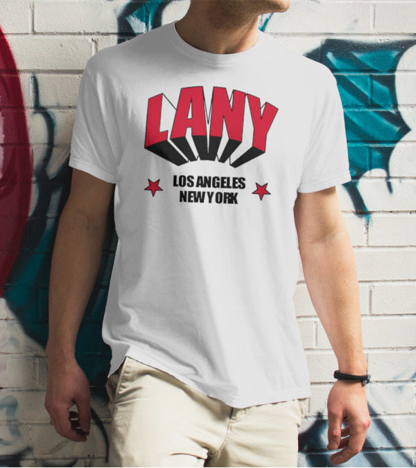 LANY Los Angeles New York Bold Red Stars T-Shirt