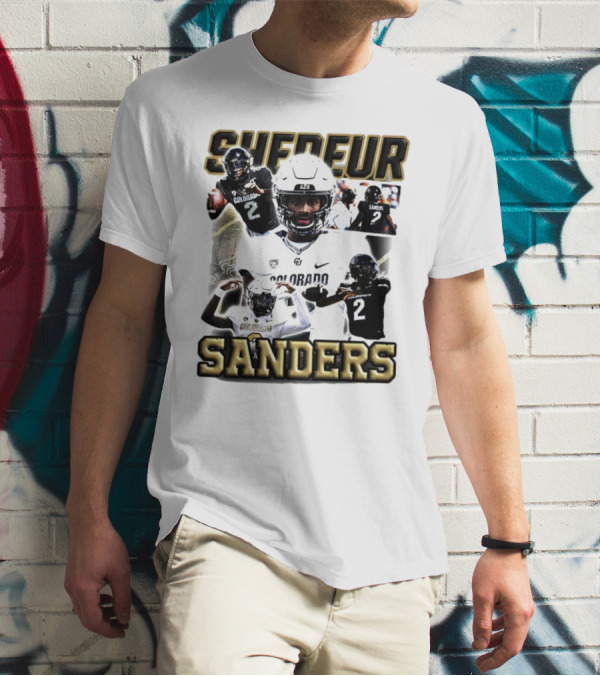 Shedeur Sanders Colorado Football Player Collage T-Shirt