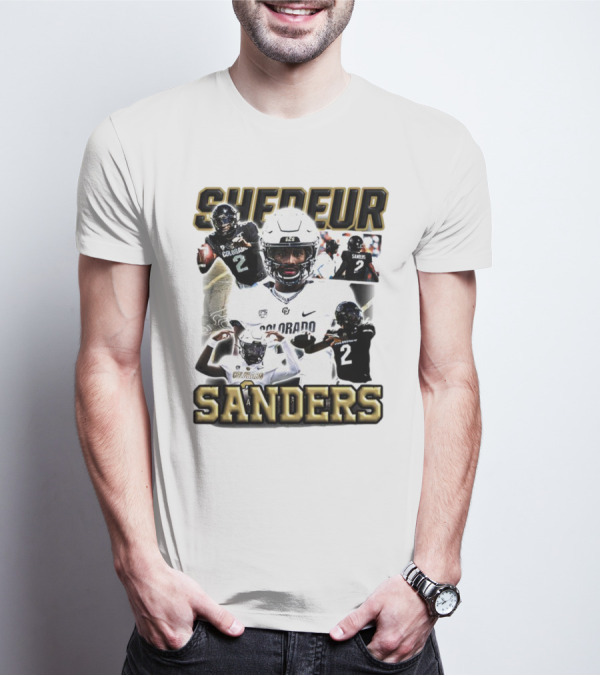 Shedeur Sanders Colorado Football Player Collage T-Shirt