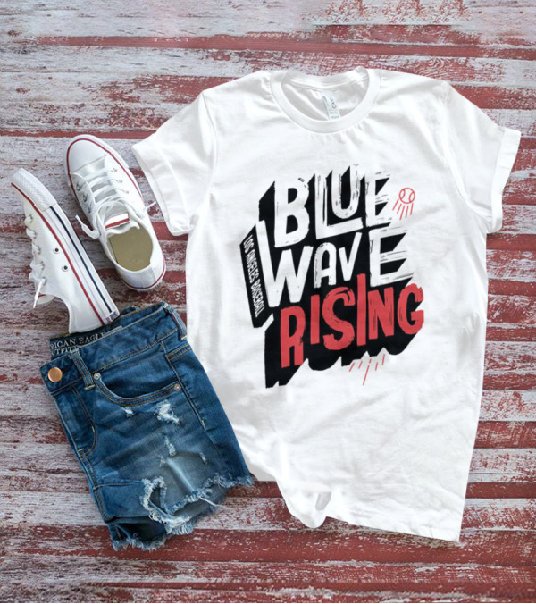 Blue Wave Rising Los Angeles Dodgers Baseball T-Shirt