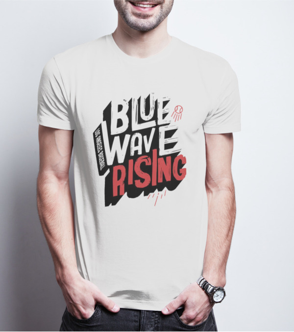 Blue Wave Rising Los Angeles Dodgers Baseball T-Shirt