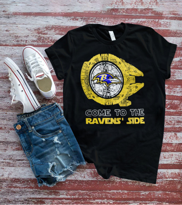 Come To The Ravens' Side Baltimore Ravens Star Wars Mashup T-Shirt