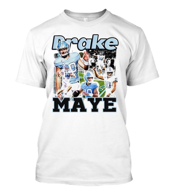 Drake Maye North Carolina Tar Heels Football Quarterback Action Collage T-Shirt