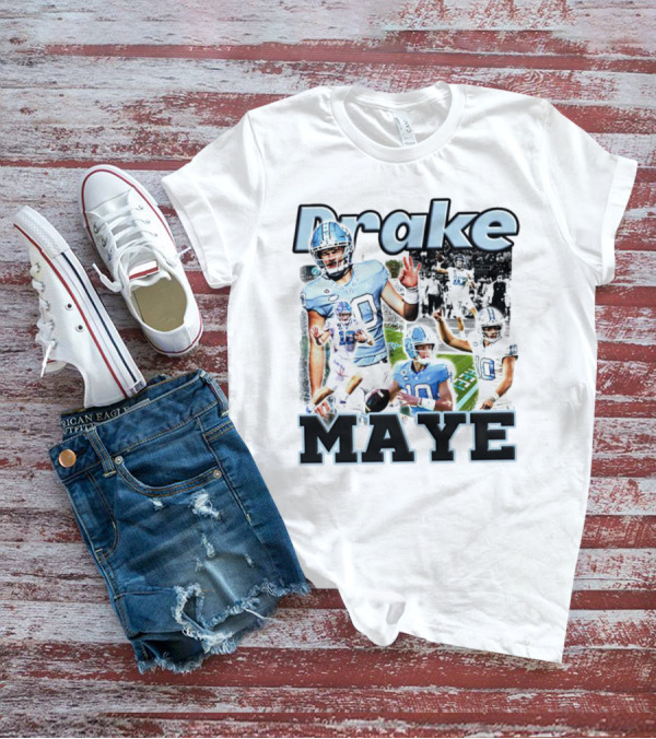Drake Maye North Carolina Tar Heels Football Quarterback Action Collage T-Shirt
