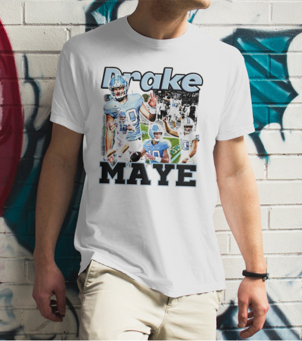 Drake Maye North Carolina Tar Heels Football Quarterback Action Collage T-Shirt