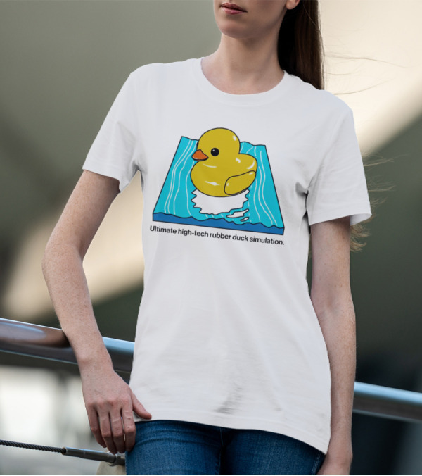 Ultimate High-Tech Rubber Duck Simulation Pool Platform T-Shirt