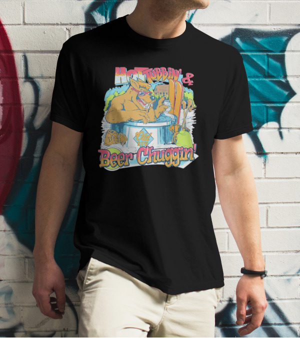 Old Row Hot Tubbin’ And Beer Chuggin’ Wolf T-Shirt