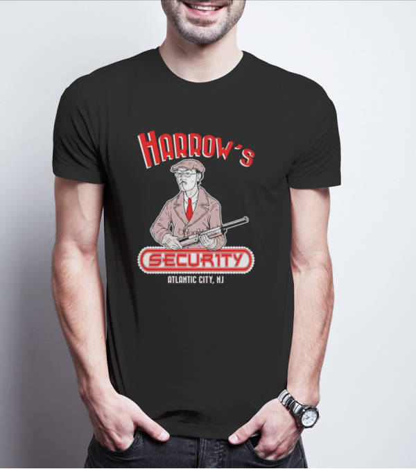 Harrow's Security Atlantic City NJ Vintage Style Gangster T-Shirt