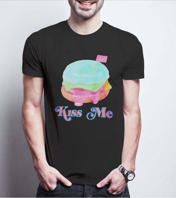 Kiss Me Pastel Burger Flag T-Shirt