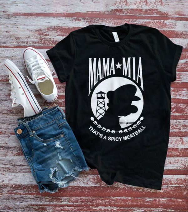 MAMA MIA THAT'S A SPICY MEATBALL Mario Silhouette Prison Tower T-Shirt
