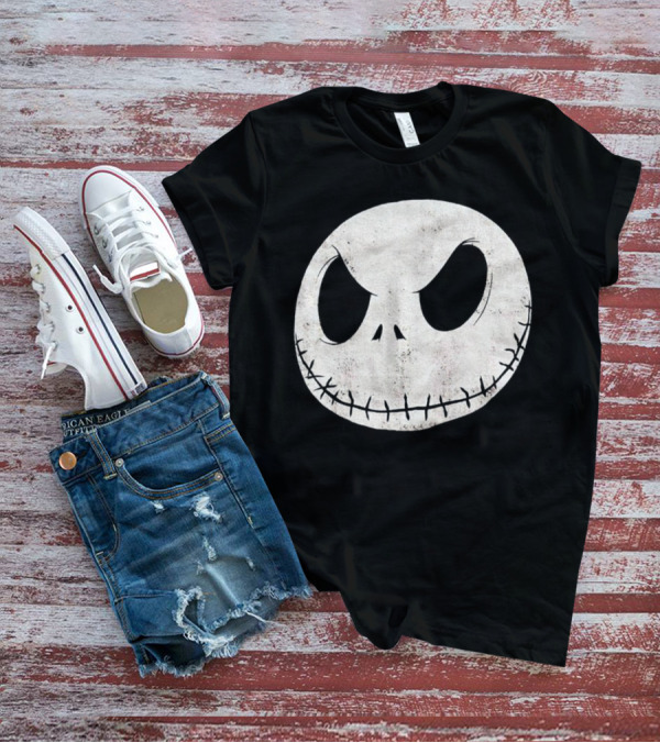 Disney Nightmare Before Christmas Jack Skellington Face Iconic Character T-Shirt