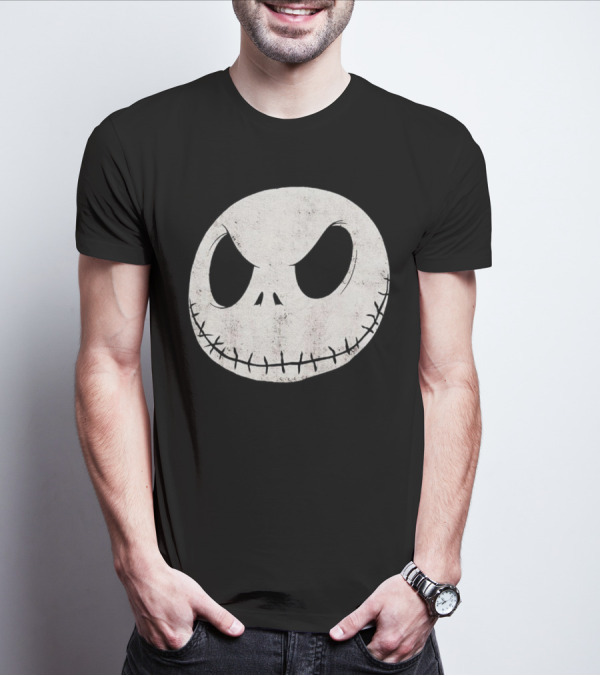 Disney Nightmare Before Christmas Jack Skellington Face Iconic Character T-Shirt