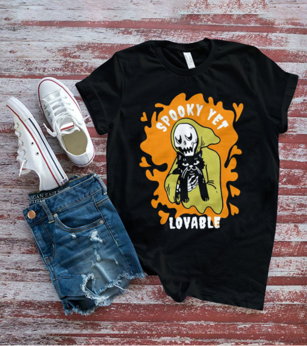 Spooky Yet Lovable Ghost And Cat T-Shirt