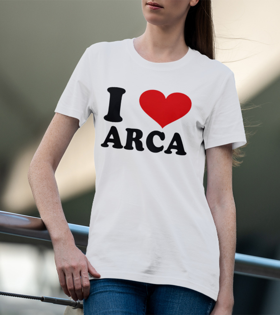 I Heart Arca Bold Text With Red Heart T-Shirt