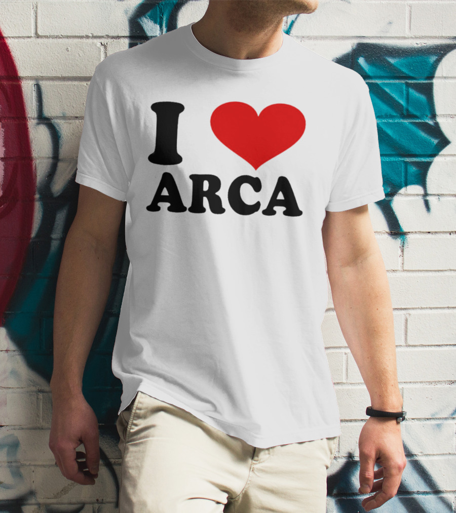 I Heart Arca Bold Text With Red Heart T-Shirt