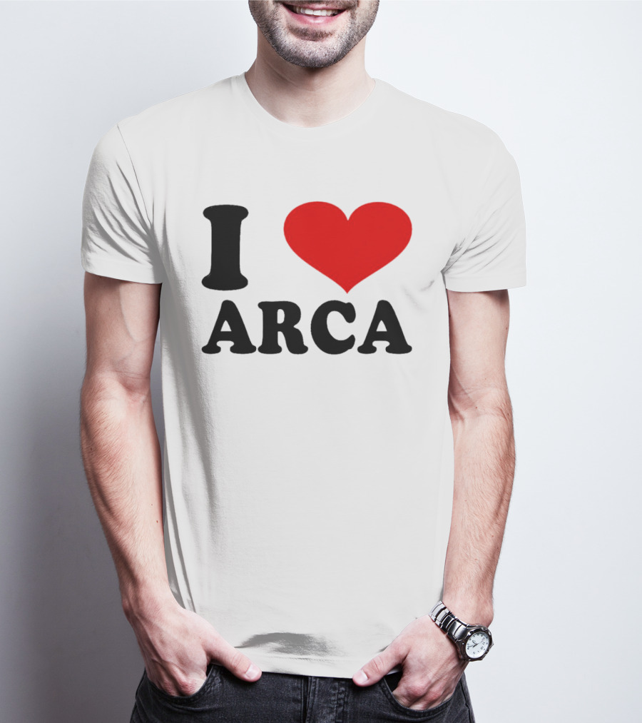 I Heart Arca Bold Text With Red Heart T-Shirt