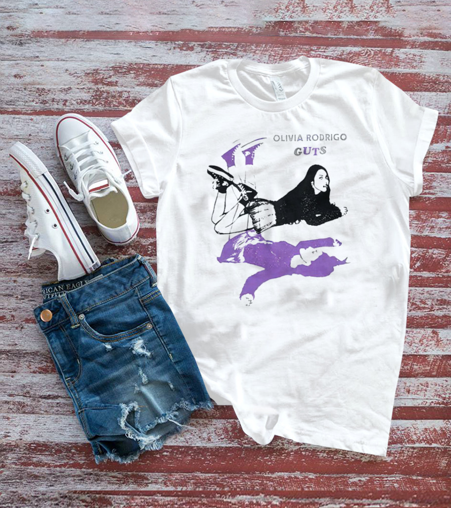 Olivia Rodrigo Guts Dark Artistic Portrait With Purple Accents T-Shirt