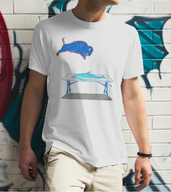 Buffalo Bills Jumping Over Table Miami Dolphins T-Shirt