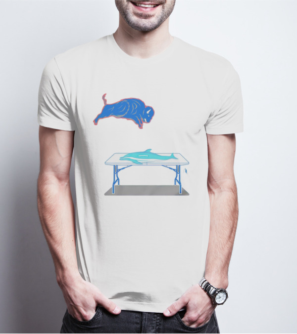 Buffalo Bills Jumping Over Table Miami Dolphins T-Shirt