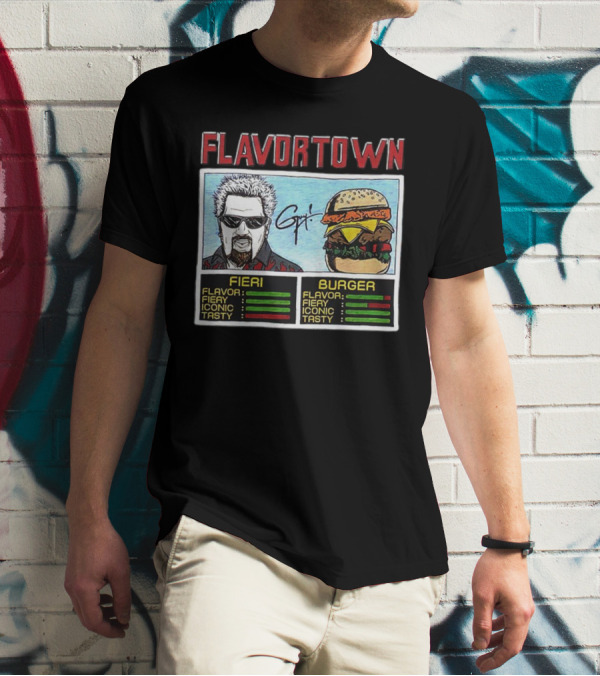 Flavortown Fieri Burger Flavor Fiery Iconic Tasty T-Shirt