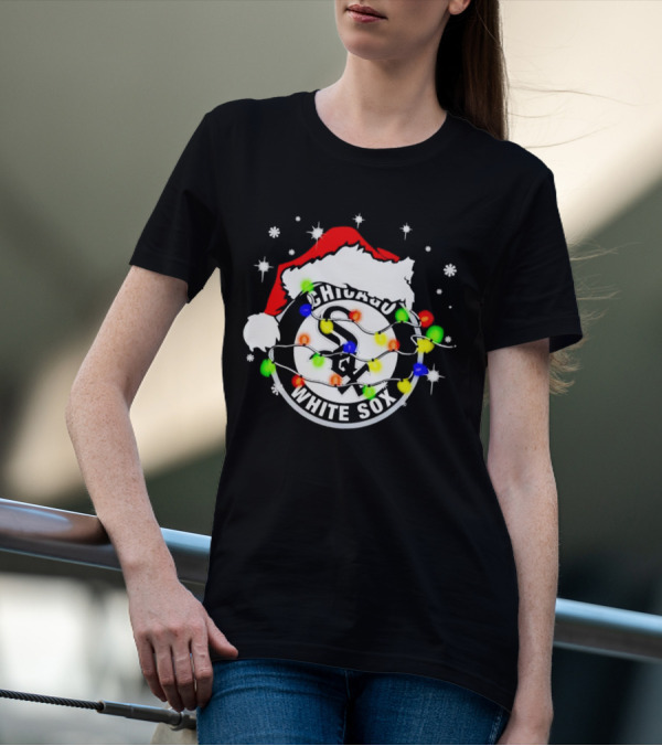 Chicago White Sox Christmas Santa Hat With Lights T-Shirt