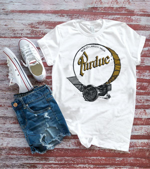 World's Largest Drum Purdue Black And Gold Band Heritage T-Shirt