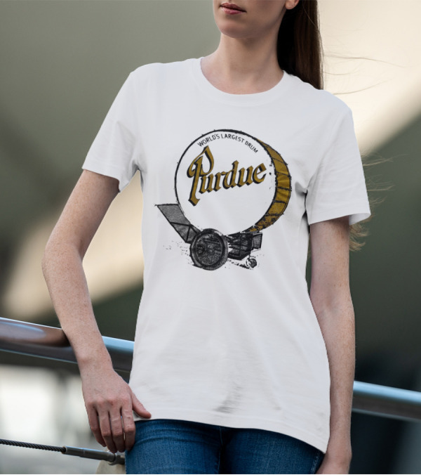 World's Largest Drum Purdue Black And Gold Band Heritage T-Shirt