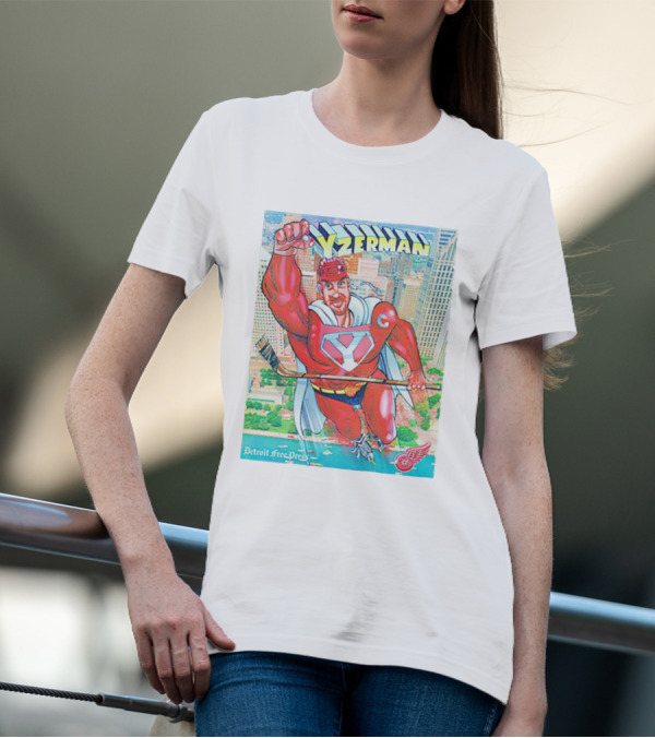 Yzerman Superman Detroit Free Press Red Wings T-Shirt