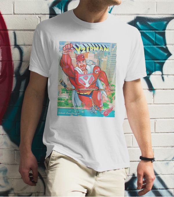 Yzerman Superman Detroit Free Press Red Wings T-Shirt