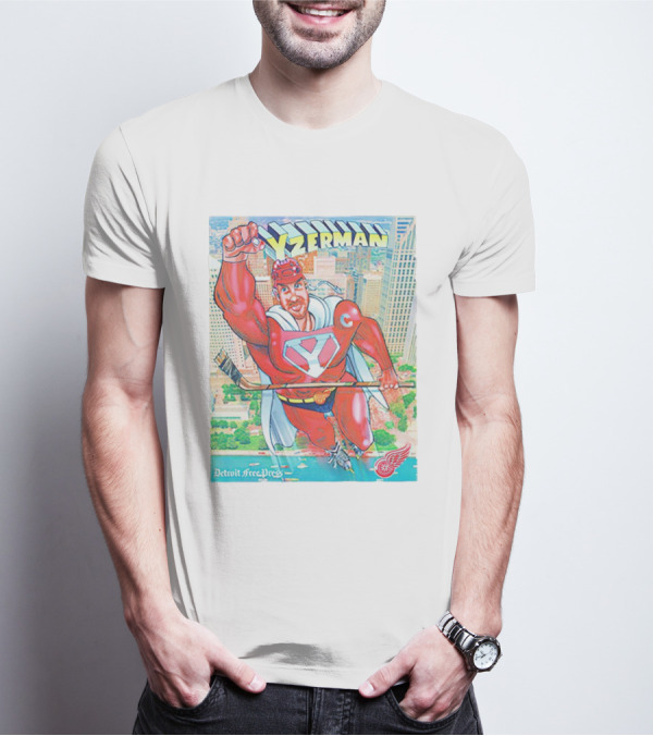 Yzerman Superman Detroit Free Press Red Wings T-Shirt