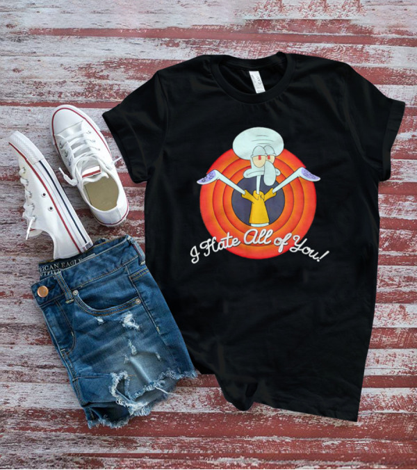 Squidward Tentacles I Hate All Of You Retro Cartoon T-Shirt
