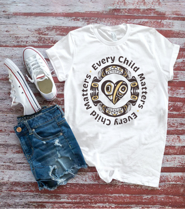 Every Child Matters Indigenous Symbol Heart T-Shirt