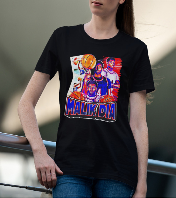 Malik Dia Basketball Vintage Number 4 T-Shirt