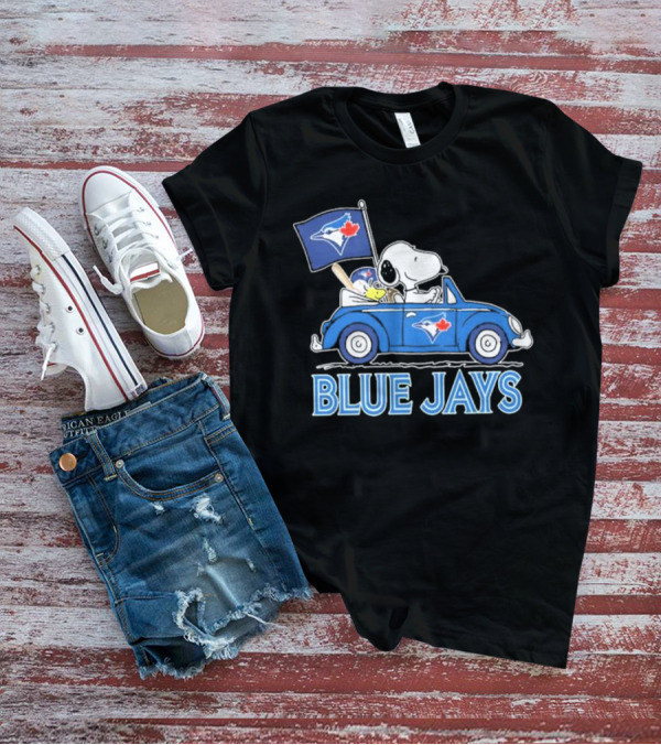 Snoopy Woodstock Toronto Blue Jays Car Blue Jays Flag T-Shirt