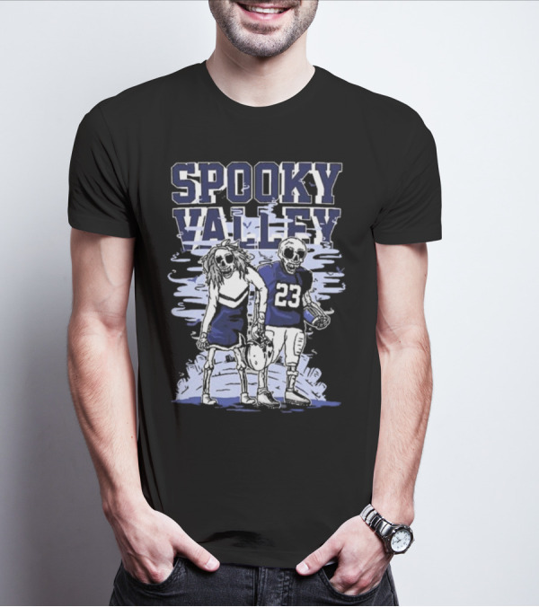 Spooky Valley Penn State Nittany Lions Halloween Skeleton Football Player And Cheerleader T-Shirt