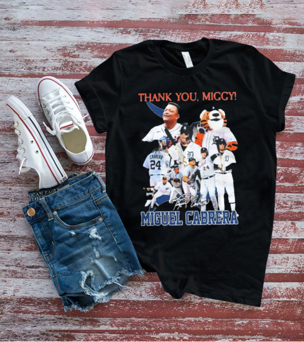 Thank You Miggy Miguel Cabrera Detroit Tigers Legend Signature T-Shirt