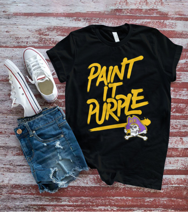 Paint It Purple Carolina ECU Pirates Skull T-Shirt