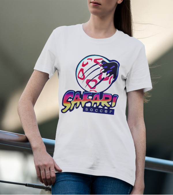 Detroit Safari Soccer Neon Animal Print球 T-Shirt