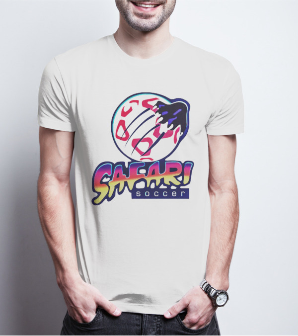 Detroit Safari Soccer Neon Animal Print球 T-Shirt