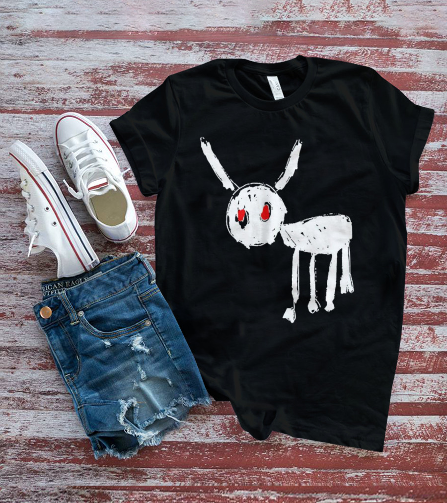 Drake For All The Dogs White Sketch Red Eyes T-Shirt
